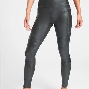 Athleta Women’s Inclination Moto Leggings in Shimmer Charcoal Size M